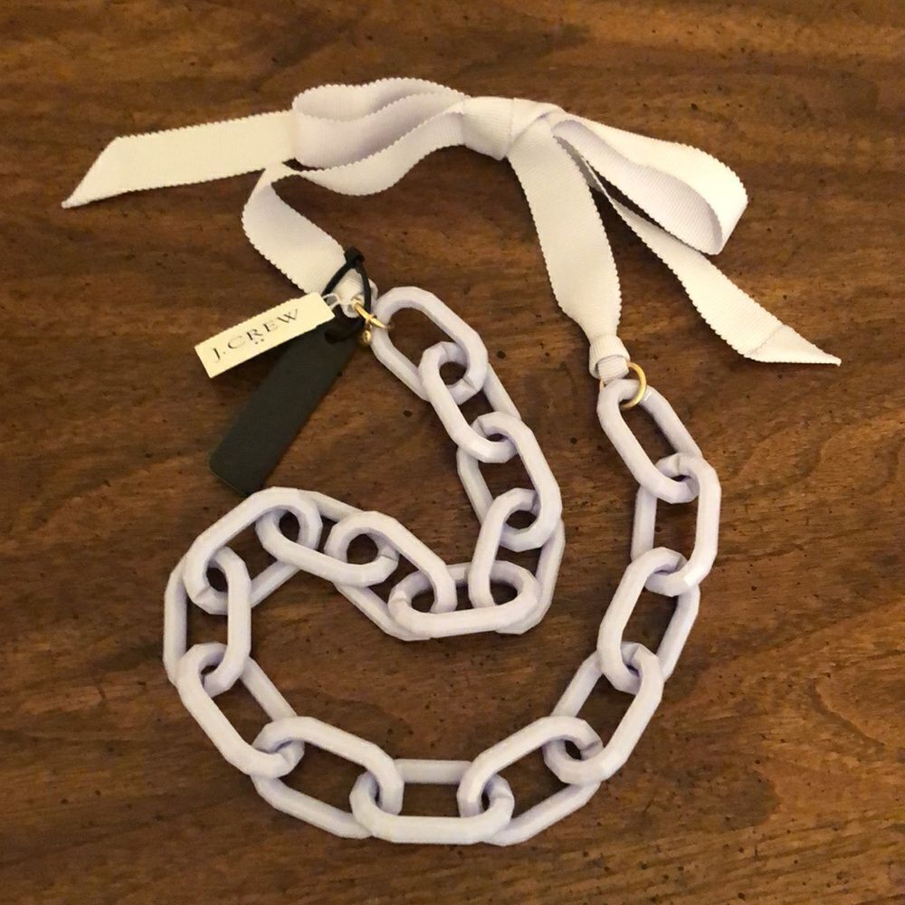 J.Crew | Lavender Acetate Link Grosgrain Necklace | 20” Adjustable